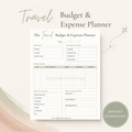 Travel Budget & Expense Planner | Printable Travel Budget Template